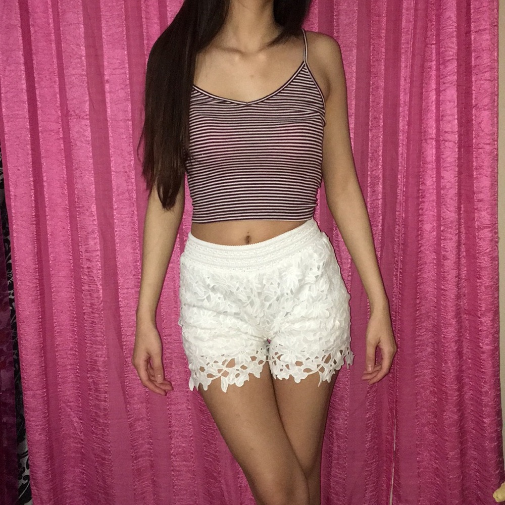White Lace Shorts Summer Cute Floral